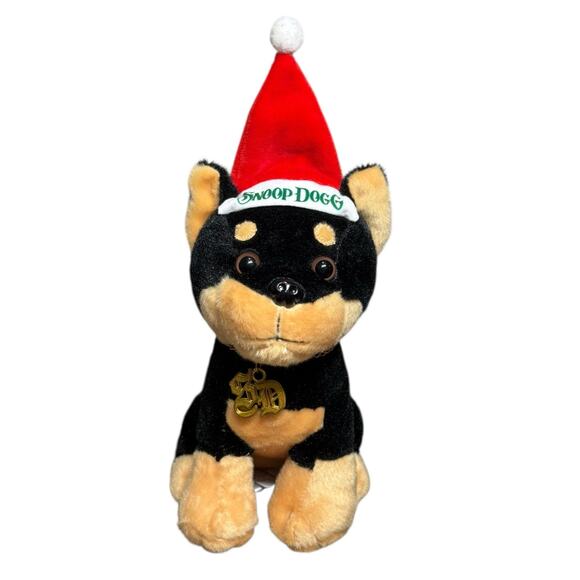 Snoop Dogg Plush Stuffed Doberman Dog w/ Chain‎ Snoop on the Stoop Christmas Pup - Picture 1 of 9